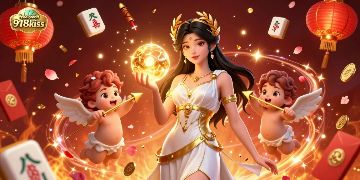 Experience winning thrills with free credit 918kiss bonuses in a vibrant 3D casino scene.