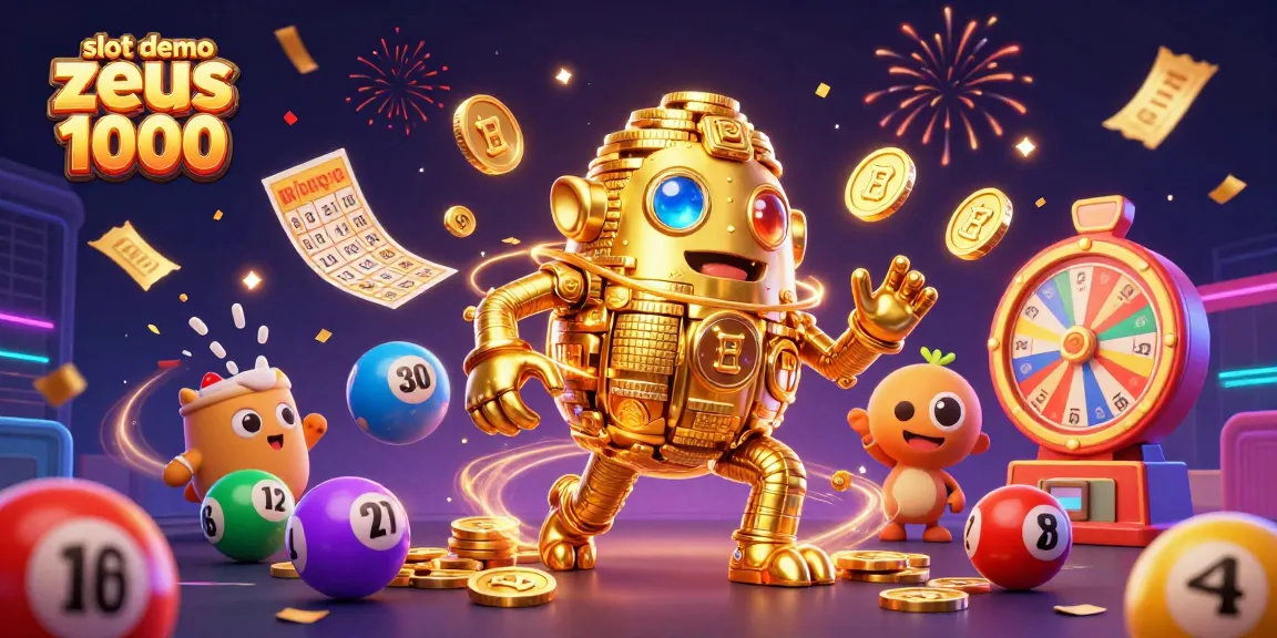 Spin to win in the slot demo zeus 1000 with vibrant animated elements and a golden golem.