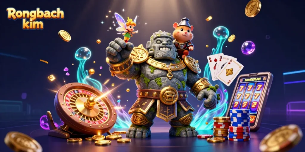 Experience the magic of Rongbach kim with lively 3D characters and vibrant casino elements!
