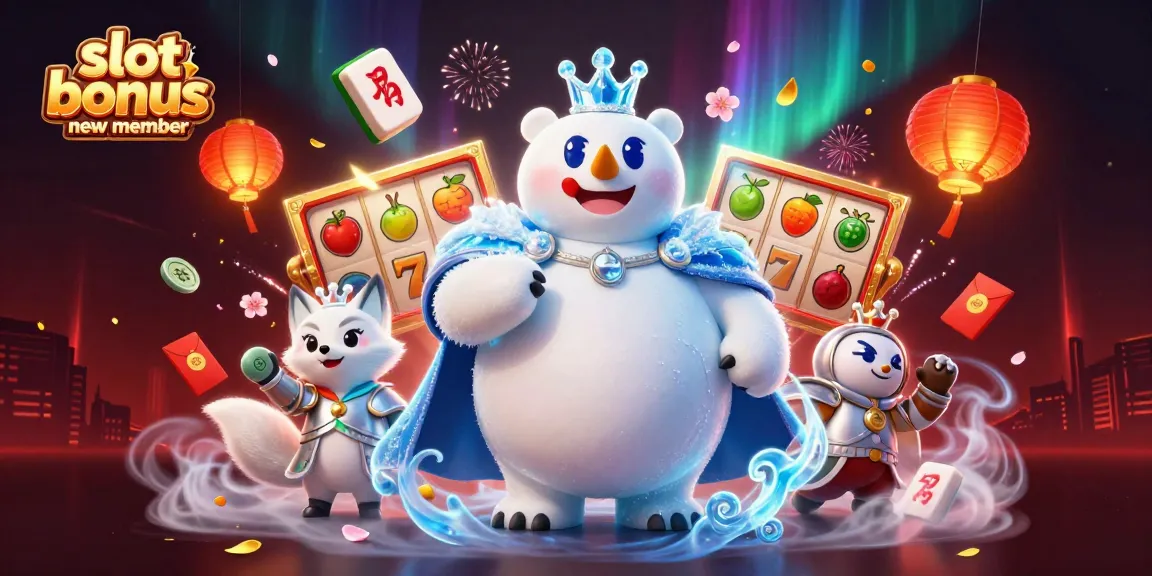 Engage with the slot bonus new member illustration featuring royal characters amidst dynamic casino elements.